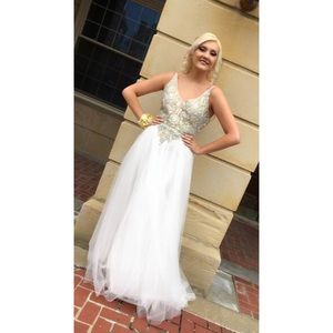 White and Gold Prom/Wedding Dress